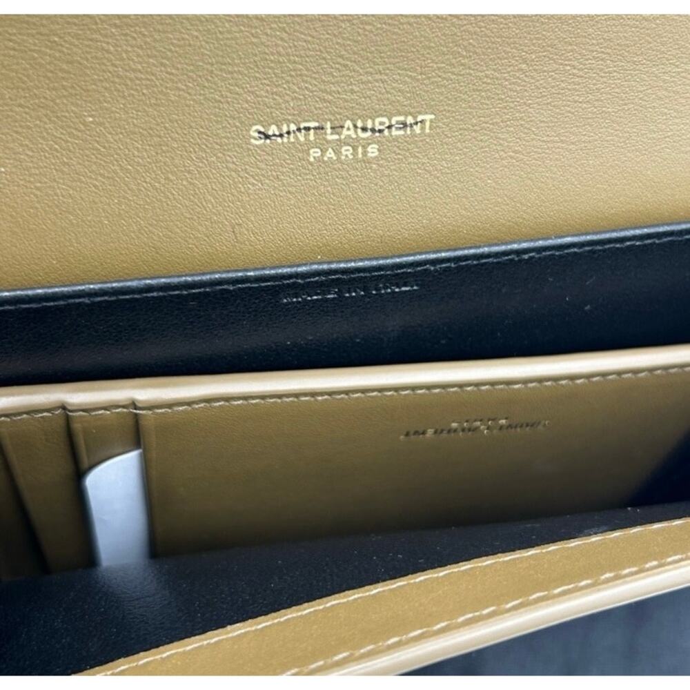 Saint Laurent Ysl Tan Leather Clutch/chain wallet made in Italy - Picture 7 of 11